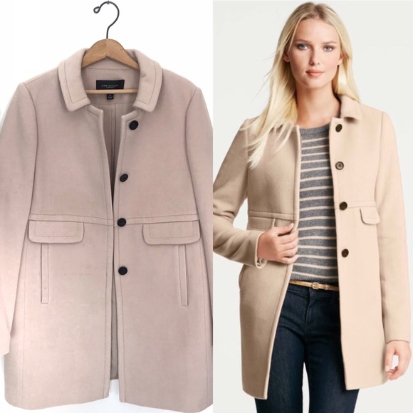 Ann Taylor Jackets & Blazers - Ann Taylor Natural Tan Wool Blend Magazine Coat!